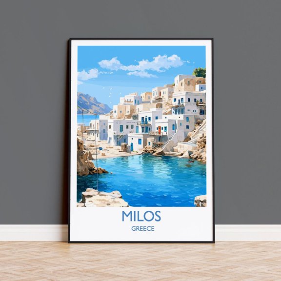 Milos Travel Print Travel Of Milos Greece Gift Greek Islands Art Milos Gift Wall Art Print