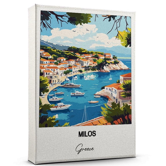Milos Travel Wall Decor  Scenic Travel Canvas Print of Greece Canvas  Beautiful Gift for Home, Office, or Living Space