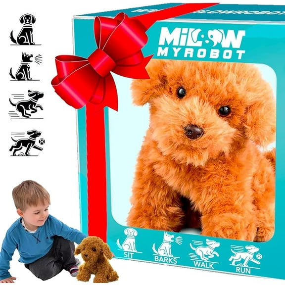 Milow Robot Puppy, Milow - My Realistic Robot Puppy, My Puppy Milow Robot, Robot Puppy That Acts Like a Real Puppy, Toy Dogs That Walk and Bark, Dog Interactive Toys, Interactive Dog Toys (Brown)