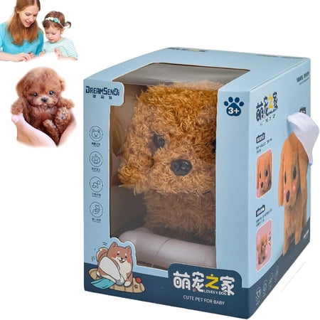 Milow Robot Puppy,Milow - My Realistic Robot Puppy,That Walk and Bark Electric Simulation Plush Pets Toy Dogs,Lifelike Interactive Pet Dog Toy Gifts Surprise Your Family Children (Teddy)