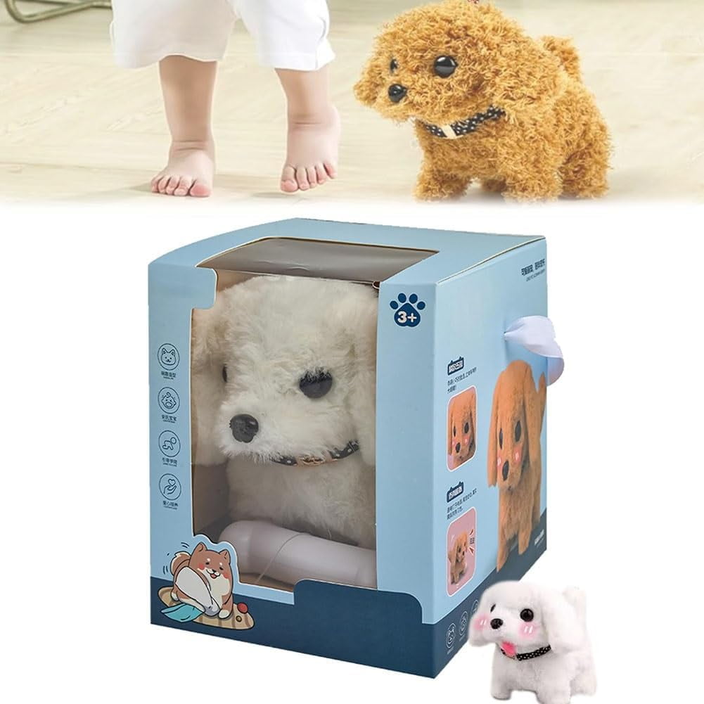 Milow Robot Puppy, Milow - My Realistic Robot Puppy, Plush Toy Dog Robot Puppy, Interactive Plush Pet Kids Toys, Walking Dog Toy, Battery Realistic Barking Dog Toy Walking Electronic Pet(Bichon Frise
