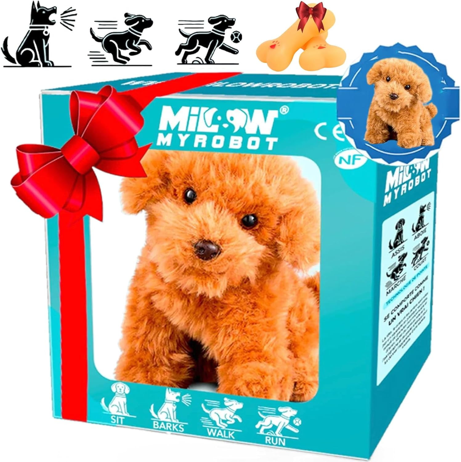 Chien Robot Interactif 2025 - Marche, Aboie, Remue La Queue, Taille 17 Cm | Chiot Robot Réaliste, Jouet Technologique Pour Adultes/Enfants - 3