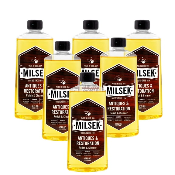 Milsek Antiques & Restoration Polish & Cleaner, 12-Ounce, 6 bottles (6-pack)