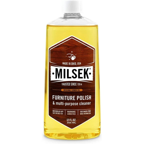 Milsek Furniture Polish And Cleaner With Lemon Oil - Scratch Cover - 12 Fl Oz Pack Of 1