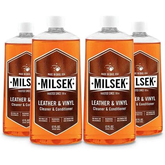 Milsek Leather Leather & Vinyl Cleaner, 12-Ounce, Pack of 4, Orange
