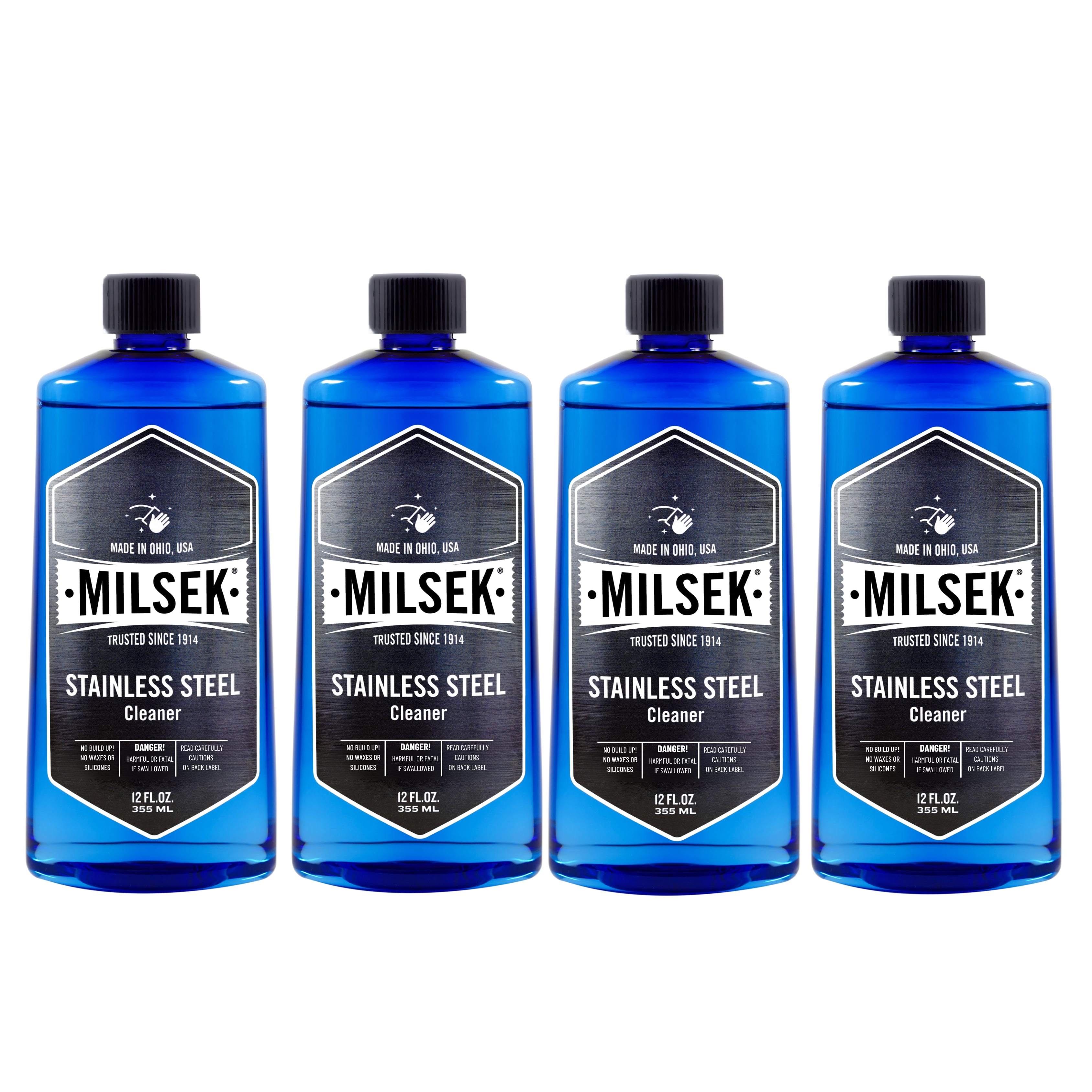 Milsek Stainless Steel Cleaner 12Ounce, 4 bottles (4pack)