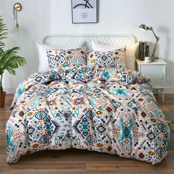 Milsleep Bed Cover Set Decorative Pattern Printed Duvet Cover Adult Home Textiles,Queen (90"x90")