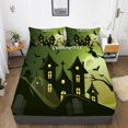 thumbnail image 1 of Milsleep Bedding Sheets Bed Cover Sets Cartoon Halloween Painting Fitted Cover Queen Size Home Textiles,Queen (60"x80"), 1 of 3
