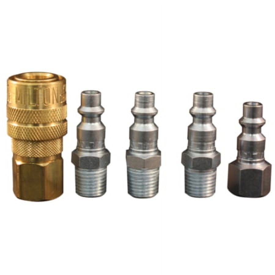 10-Pack Milton 715BK M-Style Quick Couplers - 1/4" Female NPT, Brass With Buna-N Seal, 300 PSI Max