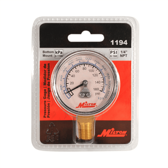 Milton 1194 1/4" NPT Pressure Gage