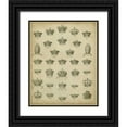 thumbnail image 1 of Milton 12x14 Black Ornate Wood Framed with Double Matting Museum Art Print Titled - Heraldic Crowns and Coronets V, 1 of 4