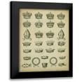 thumbnail image 1 of Milton 15x18 Black Modern Framed Museum Art Print Titled - Heraldic Crowns and Coronets IV, 1 of 5