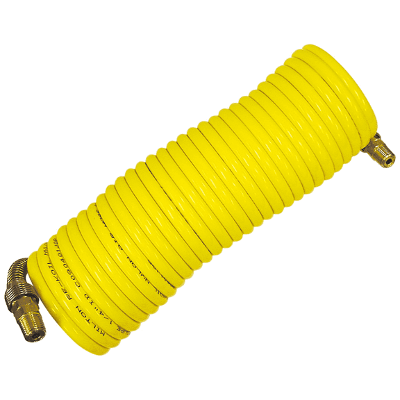 Milton 1675 3/8" x 50 ft. Nylon Re-Koil Air Hose, Yellow