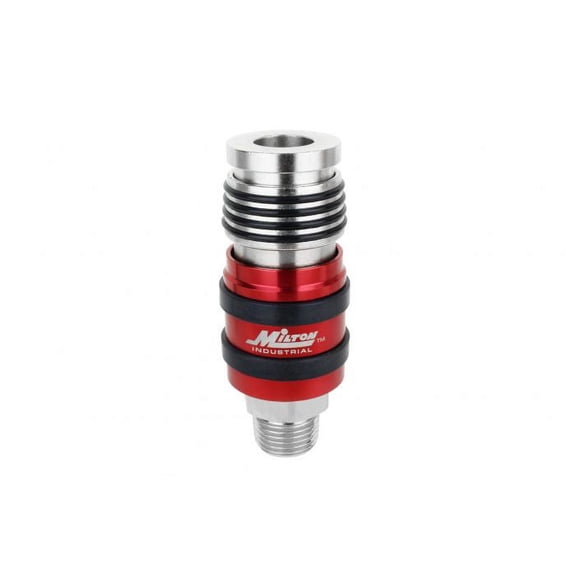 Milton 2 In ONE Universal Safety Exhaust Coupler 1/2" FNPT x 1/2" Body Flow - Box of 50