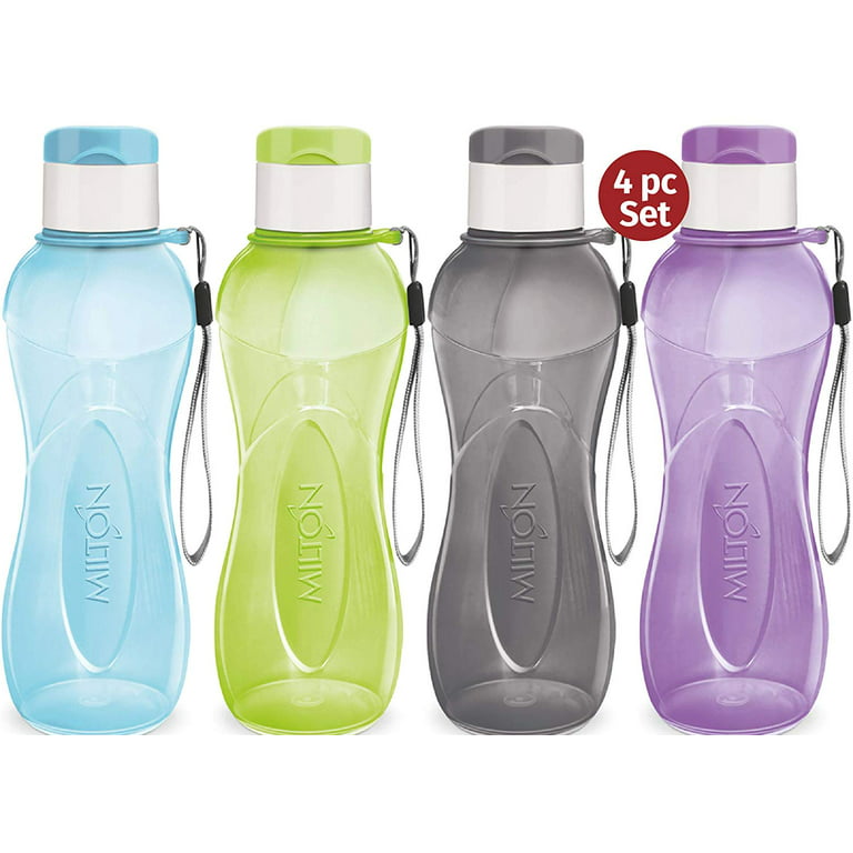 Milton 25 oz Multi-color Plastic Water Bottles with Wide Mouth and