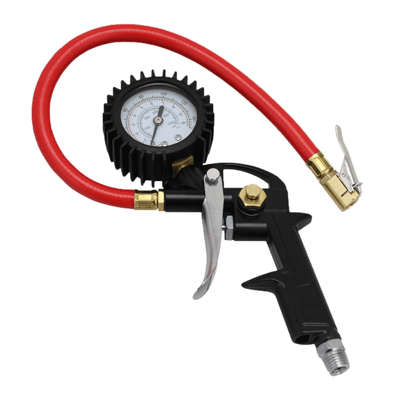 Milton Analog Tire Inflator Gauge, 150 PSI, Air Chuck with Tire Pressure Gauge & Inflator for Truck, Car & Trailer Tire Inflation