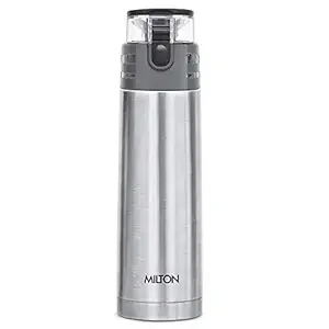 Milton Atlantis 900 Thermosteel Hot and Cold Water Bottle, 1 Piece, 750 ml, Silver | Leak Proof | Easy to Carry | Office Bottle | Hiking | Trekking | Travel Bottle | Gym | Home | Kitchen Bottle