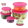 thumbnail image 1 of Milton BPA-Free Plastic Mixing Bowl Set Meal Prep & Food Storage Containers with Lids, Set of 6 Pink, 1 of 8