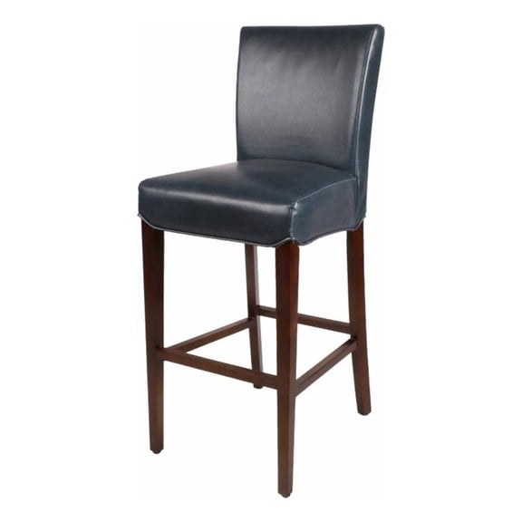 Milton Bonded Leather Bar Stool With Kickplate, Multiple Colors