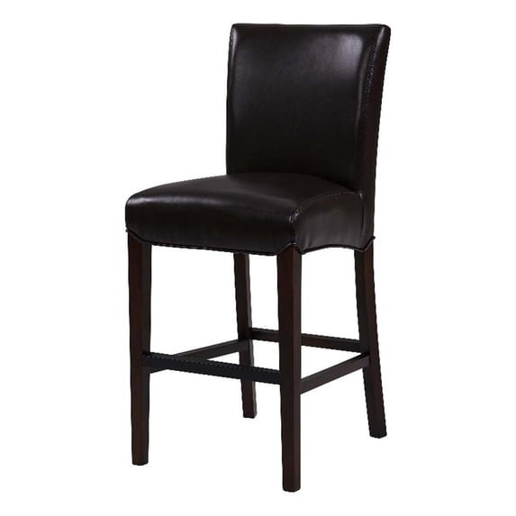Milton Bonded Leather CTR Stool, Coffee Bean