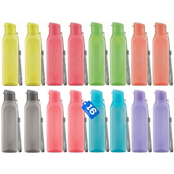 Milton Bulk Water Bottles Set of 16, 17oz BPA-Free Reusable Sports Bottles