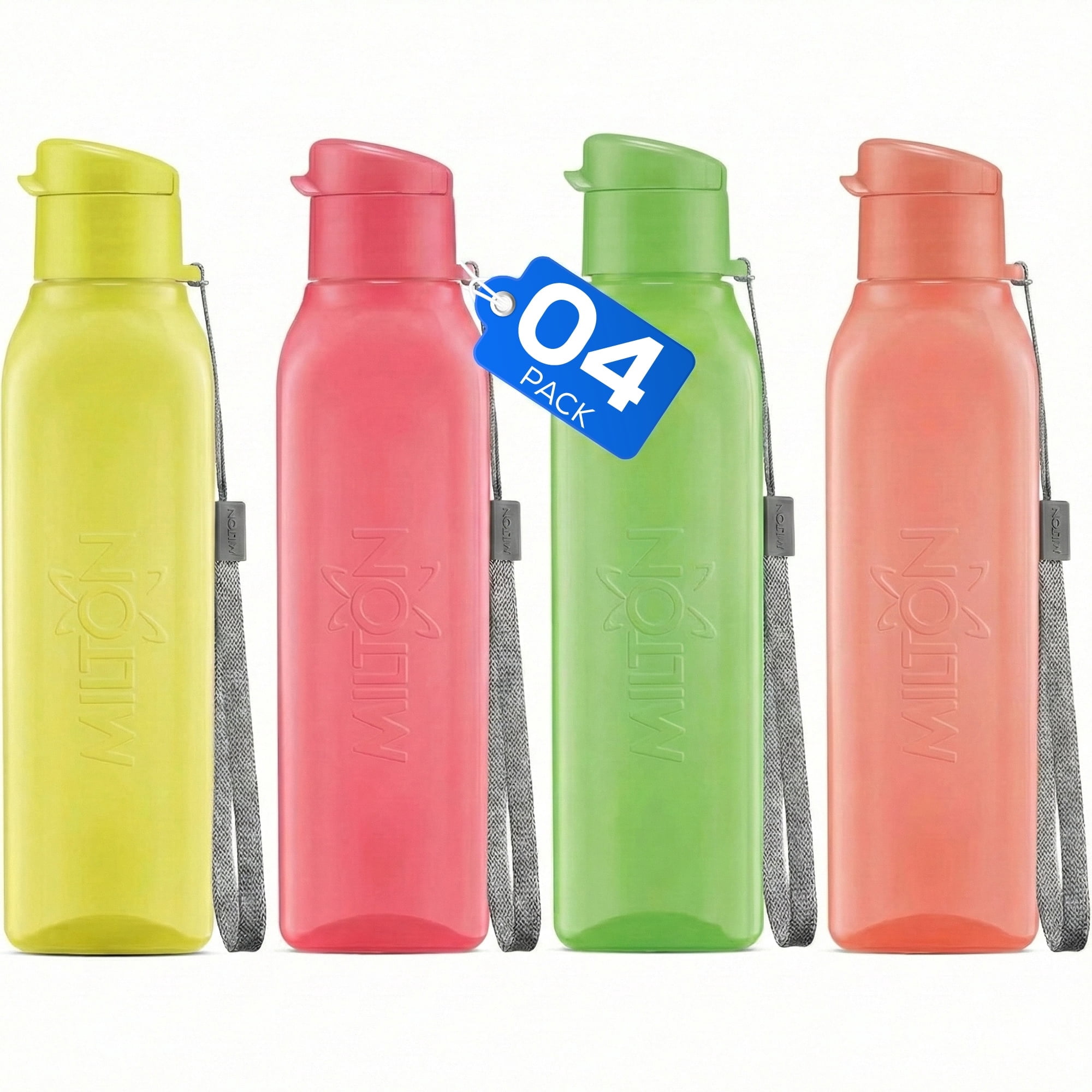 Milton Bulk Water Bottles Set of 4, 17oz BPA-Free Reusable Sports Bottles