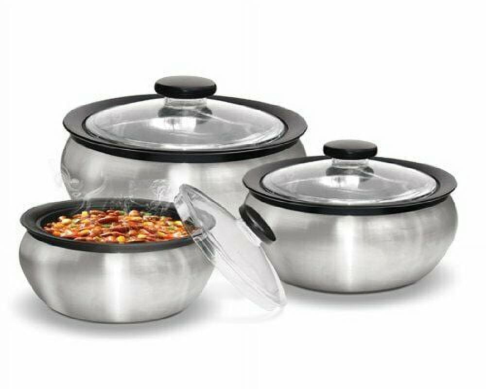 Milton Milano 3-Piece Hotpot Casserole Set - Insulated Keep Warm/Cold With Stainless Steel Interior