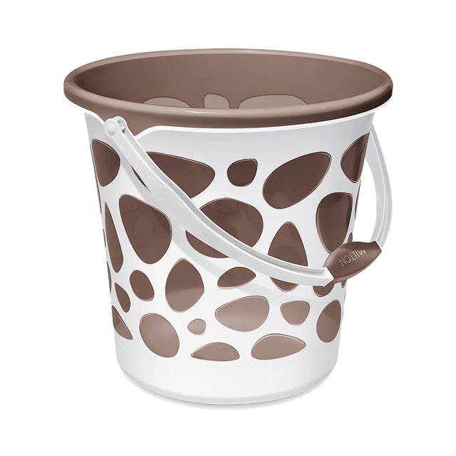 Milton Duplex Plastic Bucket With Handle, 16 Litres, Brown Home
