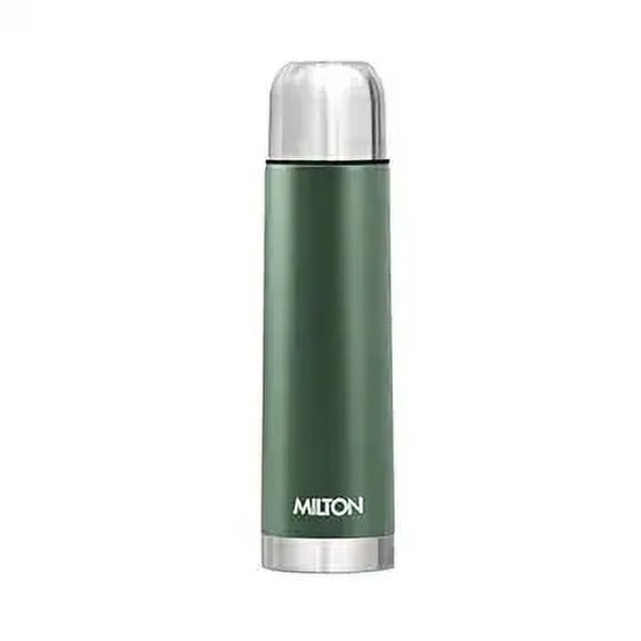 Milton Eco-Flip 500 Thermosteel Double Walled Vacuum Insulated Flask Water Bottle, 500 ml, Green | 24 Hours Hot and Cold | Rust & Leak Proof | Tea | Coffee | Office| Travel Bottle