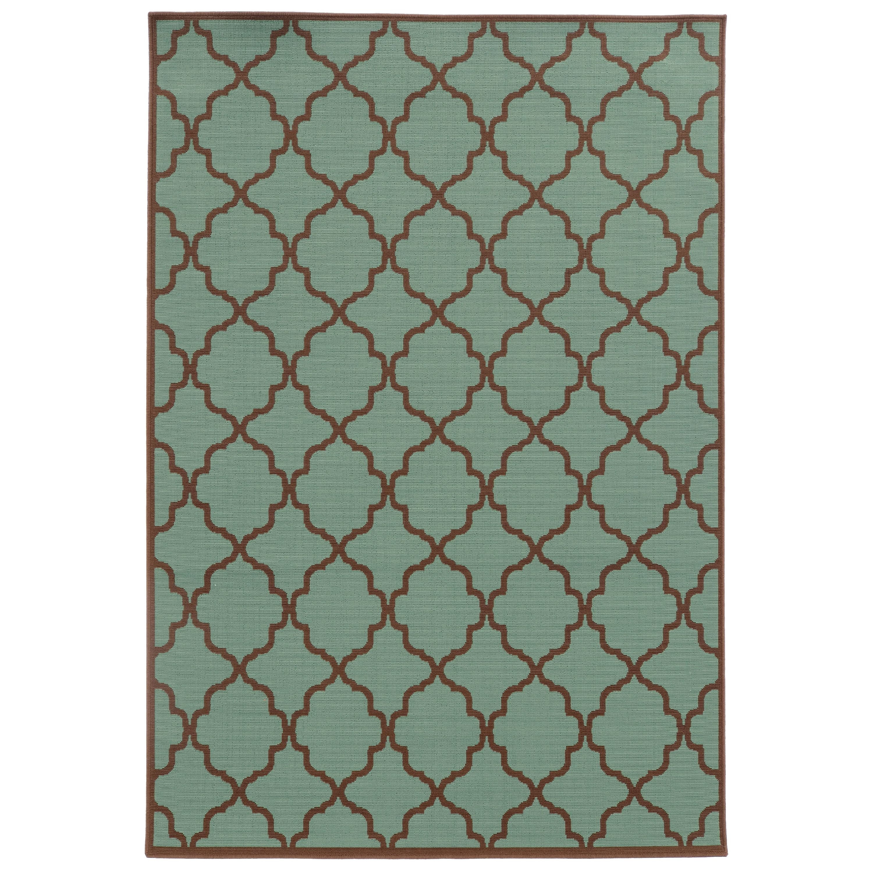 Milton Geometric Outdoor Area Rug, Grey/ Brown, 6' x 9'