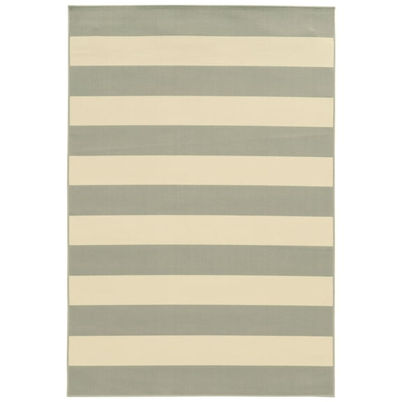 Milton Geometric Outdoor Area Rug, Grey/ Ivory 2, 8' x 11'