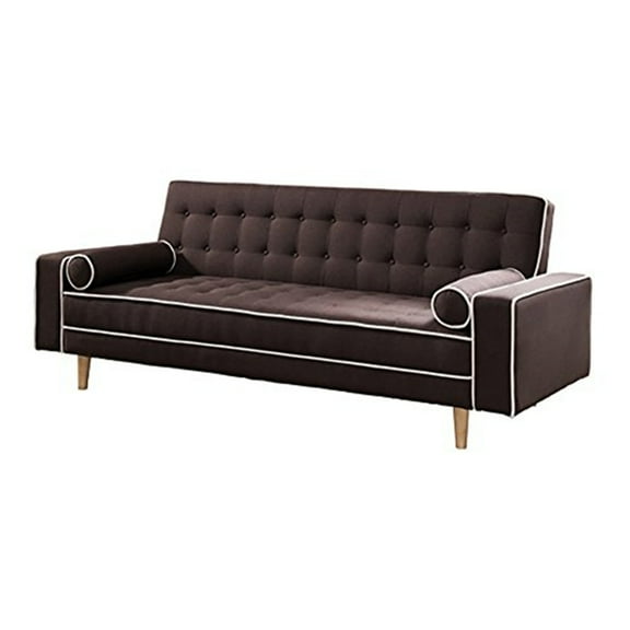 Milton Green Stars Castiel Futon Sofa Bed with Matching Bolsters, Dark Brown