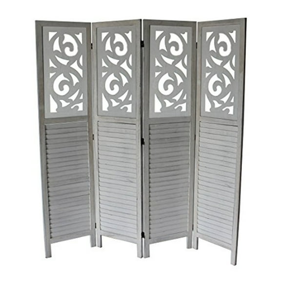 Milton Green Stars Clark 4-Panel Room Divider, Gray