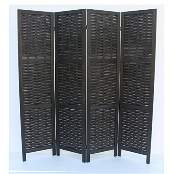 Milton Green Stars Cole 4-Panel Room Divider, Black