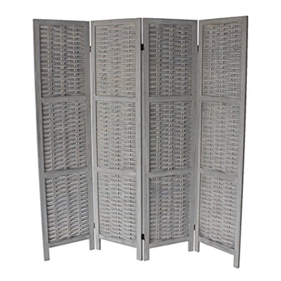 Milton Green Stars Cole 4-Panel Room Divider, Gray