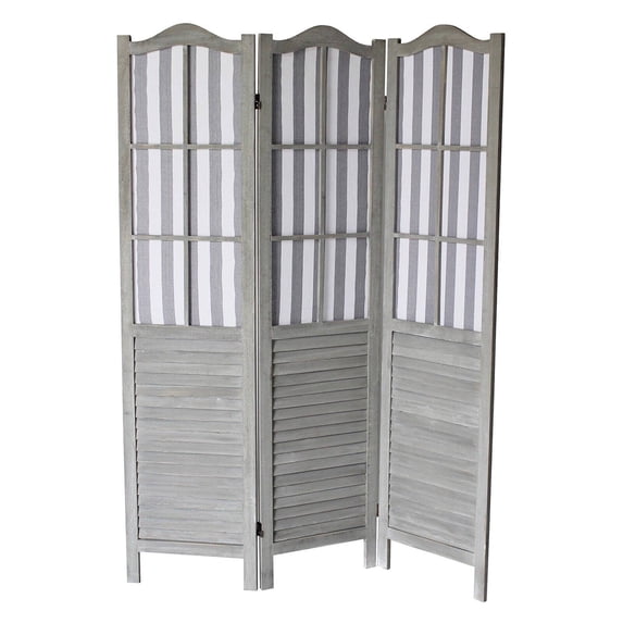 Milton Green Stars Dash 3-Panel Room Divider, Gray