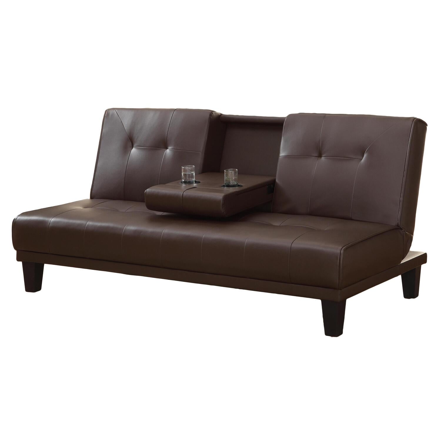 Milton Green Stars Maverick PVC Futon Sofa BedColorDark Brown