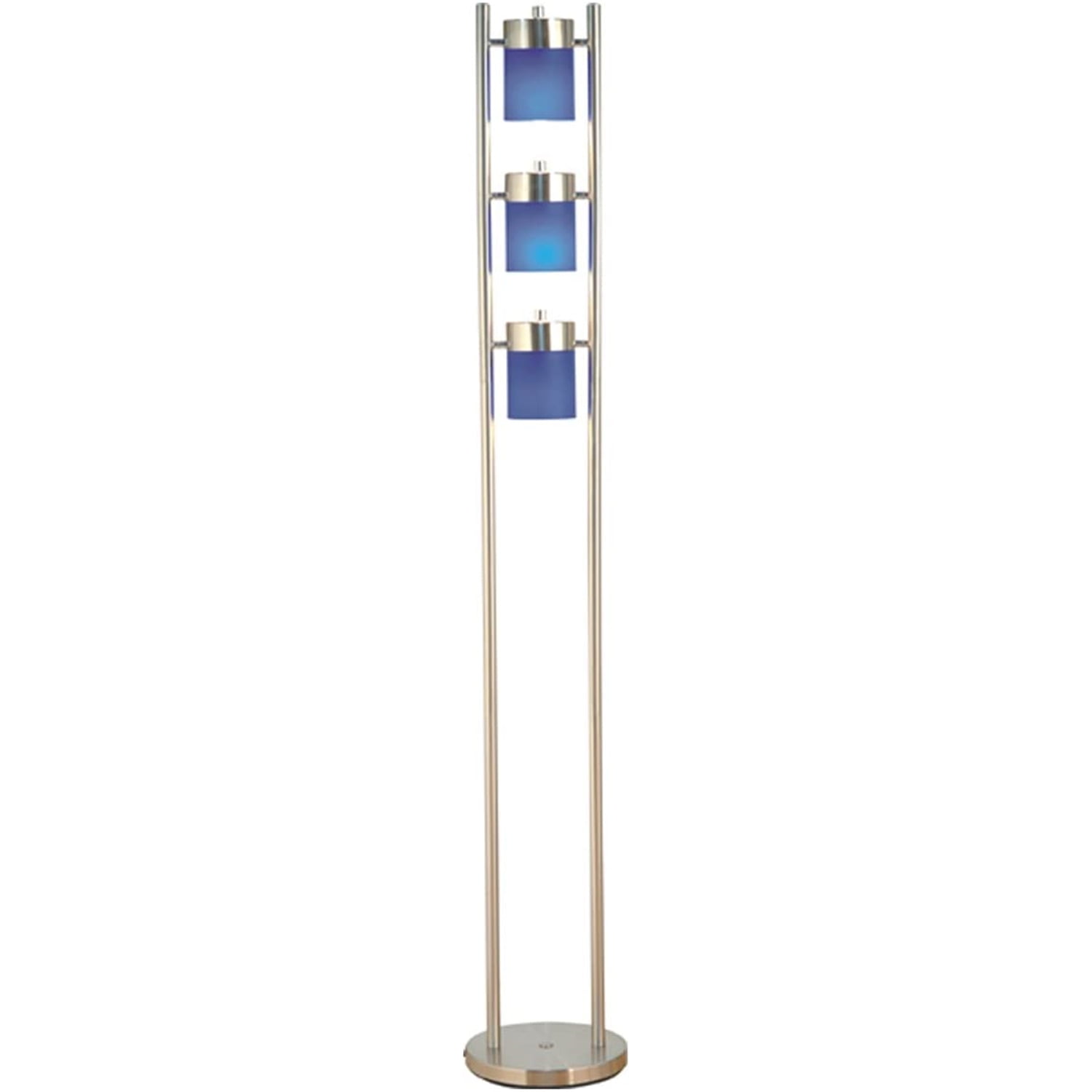 Elegant Blue 65" Traditional Floor Lamp with USB and 3-Way Switch