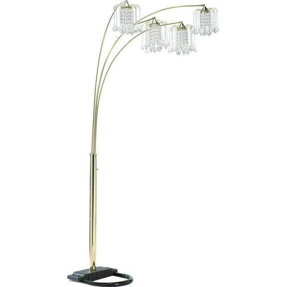 Milton Green Stars Silvia Adjustable 90-Inch Arc Floor Lamp with Dimmer Switch-Finish:Polished Brass
