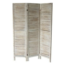 Milton Greens Stars Inc 3-Panel Farmhouse Wood Room Divider in Natural