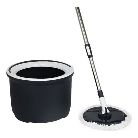 Milton Greens Stars Inc Modern Plastic Spine Mop with Bristle Cleaner in Black