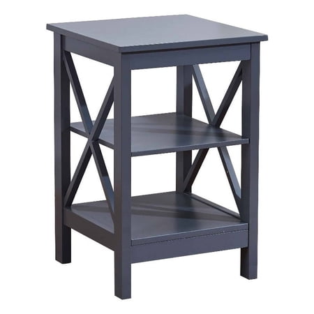 Milton Greens Stars Inc Modern Wood X-Side Panel End Table in Gray