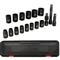 thumbnail image 1 of Milton Industries 17pcs 1/2 Dr. 11-30MM Shallow Socket Set, 1 of 4