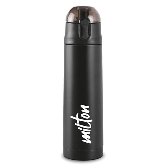 Milton New Crown 900 Thermosteel 24 Hours Hot and Cold Water Bottle, 750 ml, Black | Easy to Carry | Office Bottle | Hiking | Trekking | Travel Bottle | Gym | Home | Kitchen Bottle C95