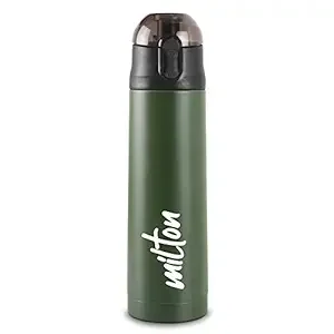 Milton New Crown 900 Thermosteel Hot or Cold Water Bottle, 750 ml, Green