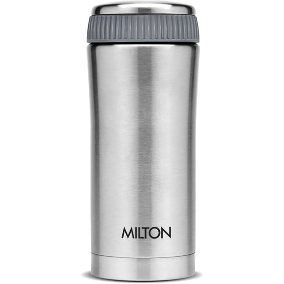Milton Optima Double Walled Vacuum Insualted Food Flask, Soup Flask, Food Container, 420 ml | 14 oz | Hot and Cold for Long Hours, 18/8 Stainless Steel, Rust and Leak-Proof, BPA-Free | Silver