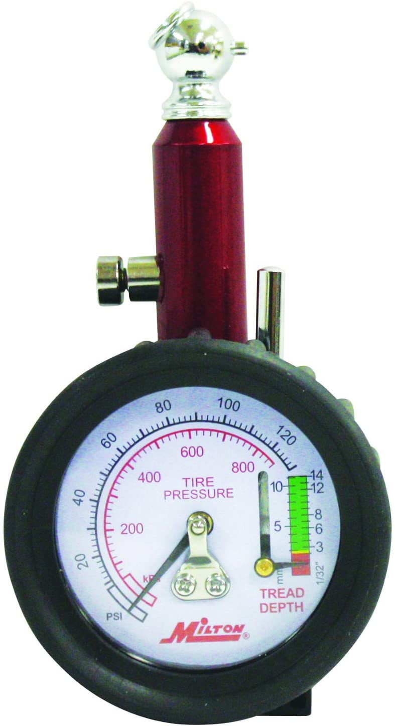Milton (S934) Dial Tire Pressure Gauge Single Head Tire Tread Depth