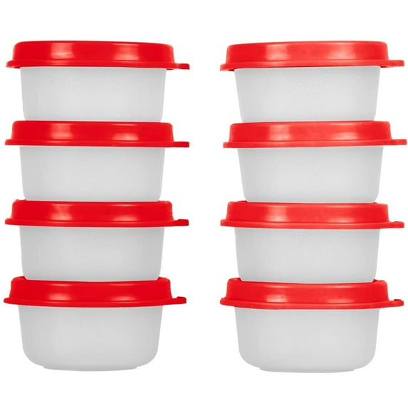 Milton Salad Dressing Containers with Lids Condiments, Sauce & Portion Cups, 8-Pack 1 Oz Red