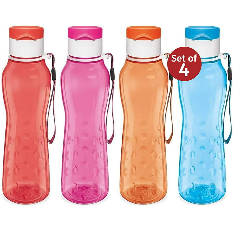 Milton Sports Water Bottle Kids Reusable Leakproof 25 oz 4- Bottle BPA &  Leak Free with Handle Strap 