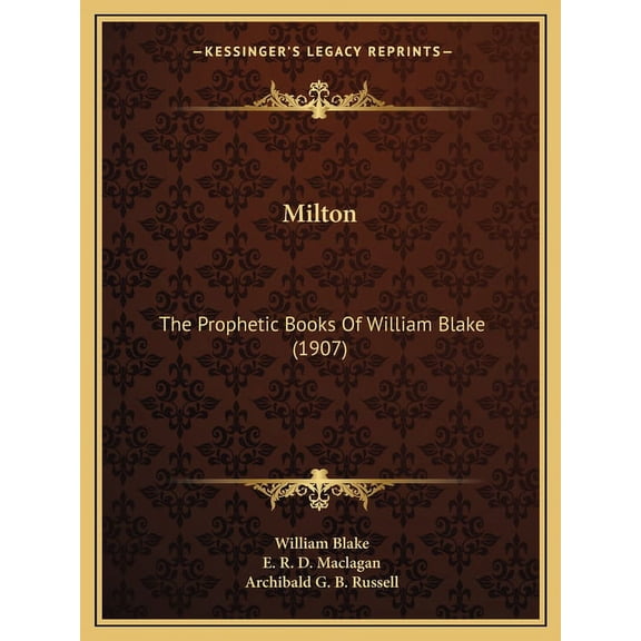 Milton : The Prophetic Books Of William Blake (1907) (Paperback)
